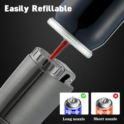 Cigar Lighter Flame Refillable Windproof
